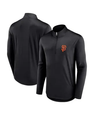 Men's Fanatics Black San Francisco Giants Quarterback Quarter-Zip Top