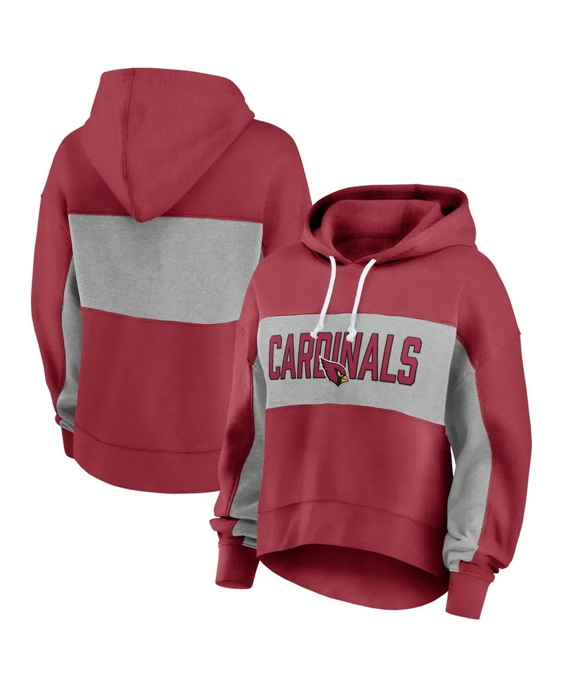 Women's Fanatics Cardinal Arizona Cardinals Filled Stat Sheet Lighweight Modest Crop Hoodie