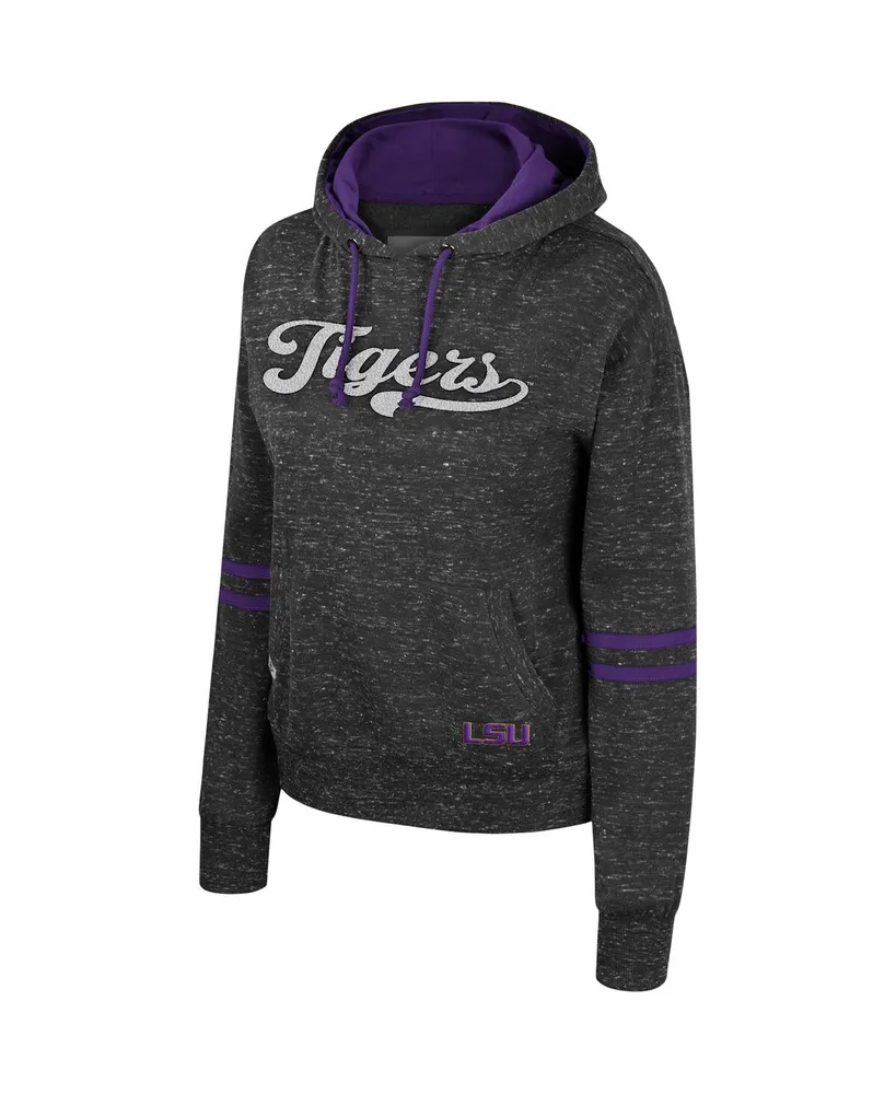 Women's Colosseum Charcoal Lsu Tigers Catherine Speckle Pullover Hoodie