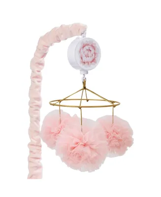 Lambs & Ivy Secret Garden Pink Pom Pom Musical Baby Crib Mobile Soother Toy