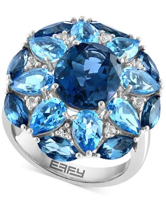 Effy Multi-Topaz Flower Cluster Ring (11-1/4 ct. t.w.) in Sterling Silver