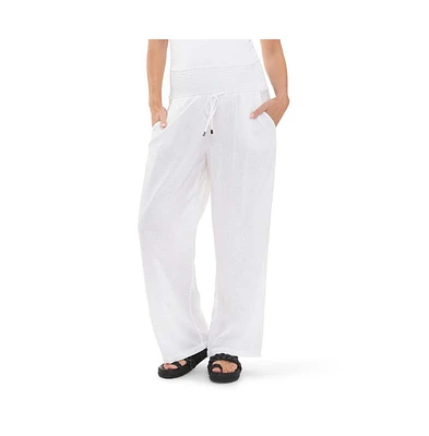 Ripe Maternity Maternity Ripe Indi Wide Leg Linen Pant White