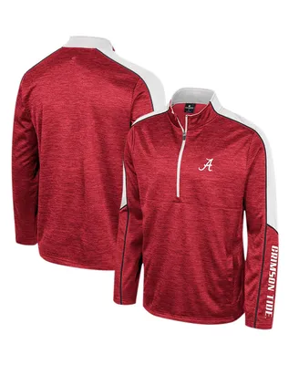 Men's Colosseum Crimson Alabama Tide Marled Half-Zip Jacket