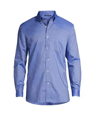 Lands' End Big & Tall Traditonal Fit Solid No Iron Supima Oxford Dress Shirt