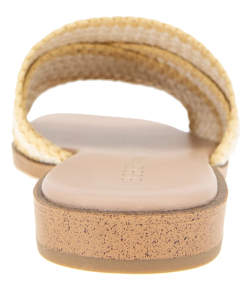 BCBGeneration Women's Lileen Slip-On Woven Raffia Flat Sandals
