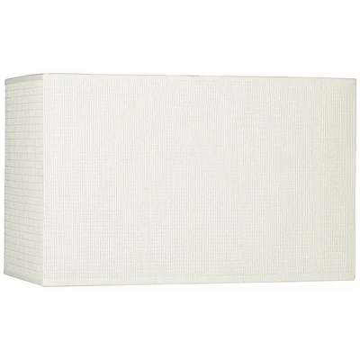 Off-White Medium Rectangular Paper Lamp Shade 16" Wide x 8" Deep x 10" High (Spider) Replacement with Harp and Finial - Springcrest