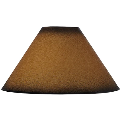 Distressed Faux Paper Large Lamp Shade 6" Top x 19" Bottom x 12" Slant x 10.25" High (Spider) Replacement with Harp and Finial - Spring crest