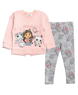 Gabby's Dollhouse Toddler Girls Dreamworks Gabbys Pullover Fleece Sweatshirt and Leggings Outfit Set Toddler|Child