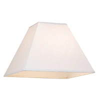 Set of 2 Hardback Square Lamp Shades White Large 7" Top x 17" Bottom x 13" Slant x 12" High Spider with Replacement Harp and Finial Fitting