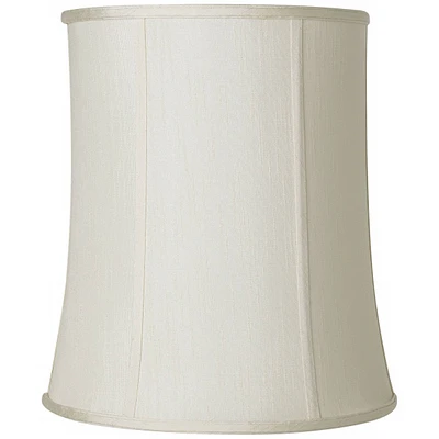 Creme Medium Deep Drum Lamp Shade 12" Top x 14" Bottom x 16" High (Spider) Replacement with Harp and Finial - Springcrest