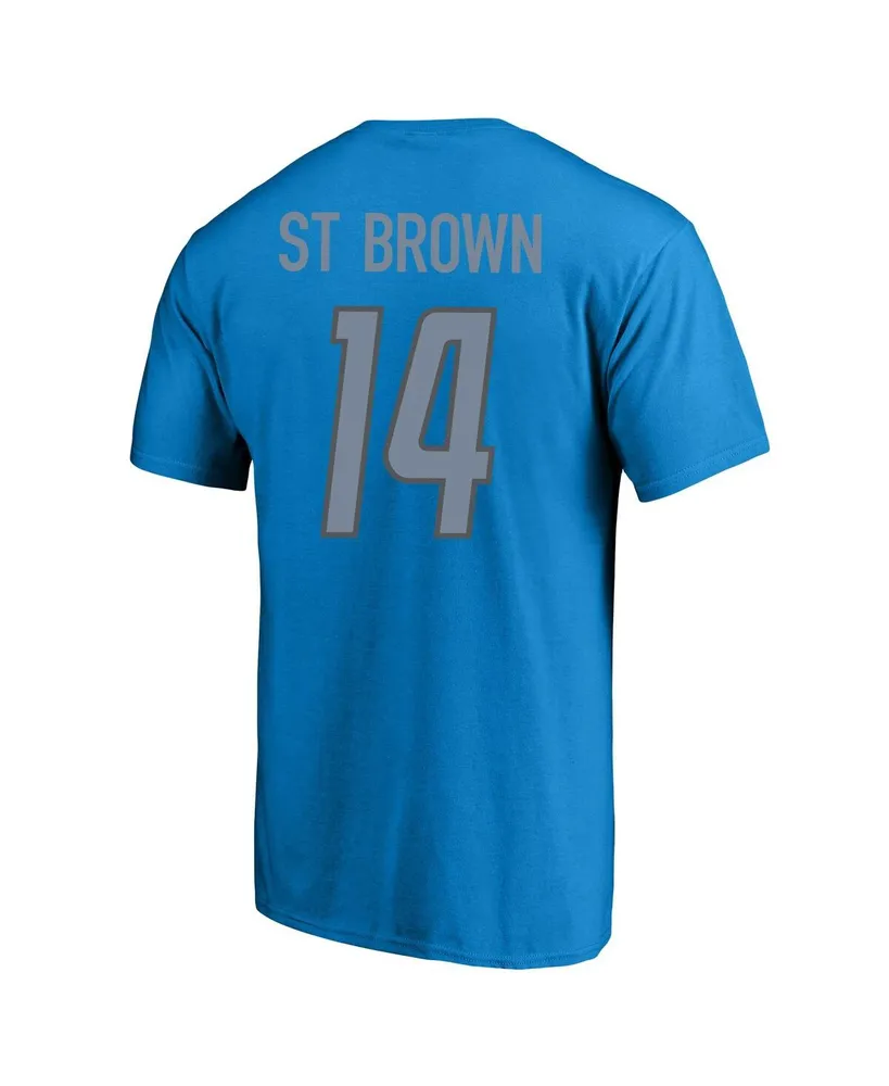 Men's Fanatics Amon-Ra St. Brown Blue Detroit Lions Big and Tall Player Name and Number T-shirt