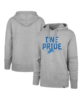 Men's '47 Brand Gray Detroit Lions Regional Headline Pullover Hoodie