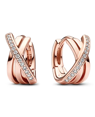 Pandora Crossover Pave Hoop Earrings