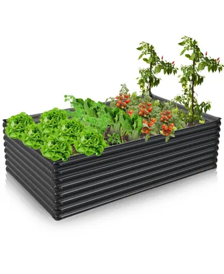 71 Inch Galvanized Metal Raised Garden Bed for Garden Backyard