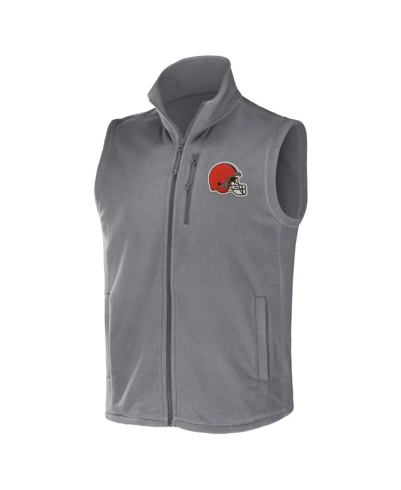 Men's Nfl x Darius Rucker Collection by Fanatics Gray Cleveland Browns Polar Fleece Full-Zip Vest