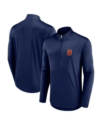 Men's Fanatics Navy Detroit Tigers Quarterback Quarter-Zip Top