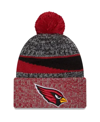 Men's New Era Black, Cardinal Arizona Cardinals 2023 Sideline Sport Cuffed Pom Knit Hat