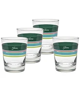 Fiesta Tropical Edgeline 15-Ounce Dof Double Old Fashioned Glass, Set of 4