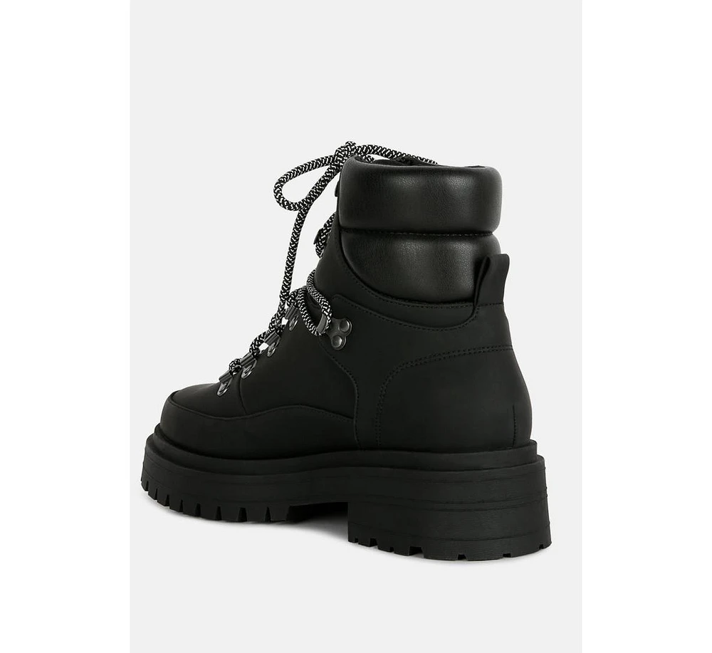 Goliath Lace Up Chunky Biker Boots