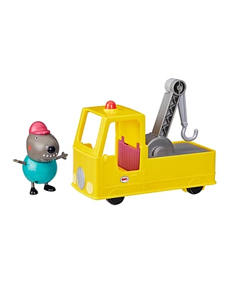 Peppa Pig Granddad Dog's Tow Truck Construction Vehicle and Figure Set, Preschool Toys