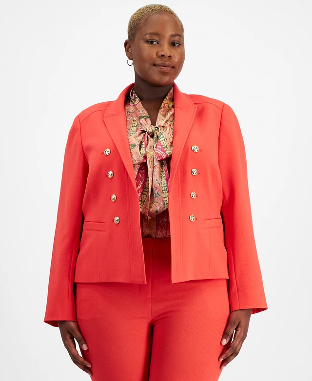 Tahari Asl Plus Faux Double-Breasted Blazer MainPlace Mall