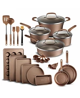 Cookware Set – 23 Piece –Gold Multi-Sized Cooking Pots with Lids, Skillet Fry Pans and Bakeware – Reinforced Pressed Aluminum Met