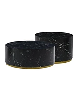 Modern Marble Coffee Table with Gold Base