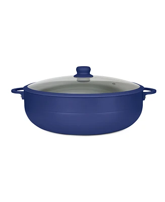 Sedona Kitchen Aluminum 12 Qt Caldero with Silicone Rim Glass Lid and Handle Holder