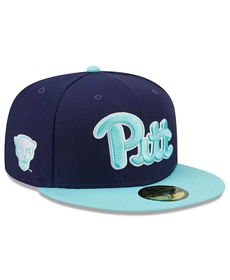 Men's New Era Navy, Light Blue Pitt Panthers 59FIFTY Fitted Hat
