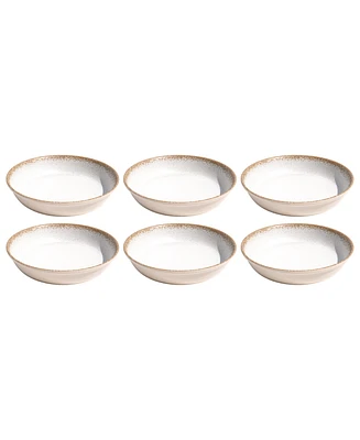 Abode Homewares Carmel Reactive Low Bowl Merge 8" , 29.5 oz, Set of 6