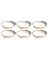 Abode Homewares Carmel Reactive Low Bowl Merge 8" , 29.5 oz, Set of 6
