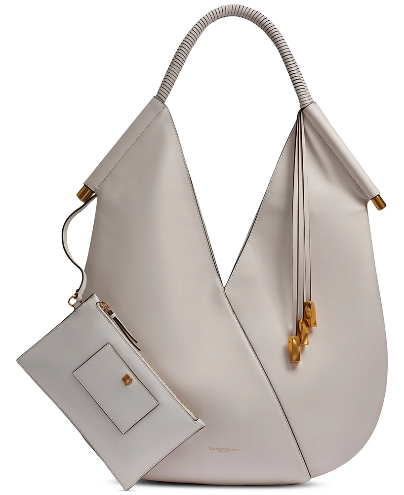 Donna Karan New York Baldwin Large Shoulder with Leather Wrapped Rounded Handle