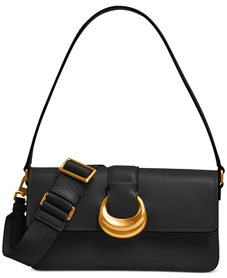 Donna Karan New York Valley Stream Leather Buckle Shoulder with Removable Strap