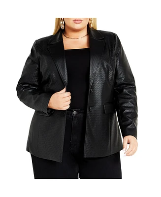 City Chic Plus Fallon Faux Leather Jacket