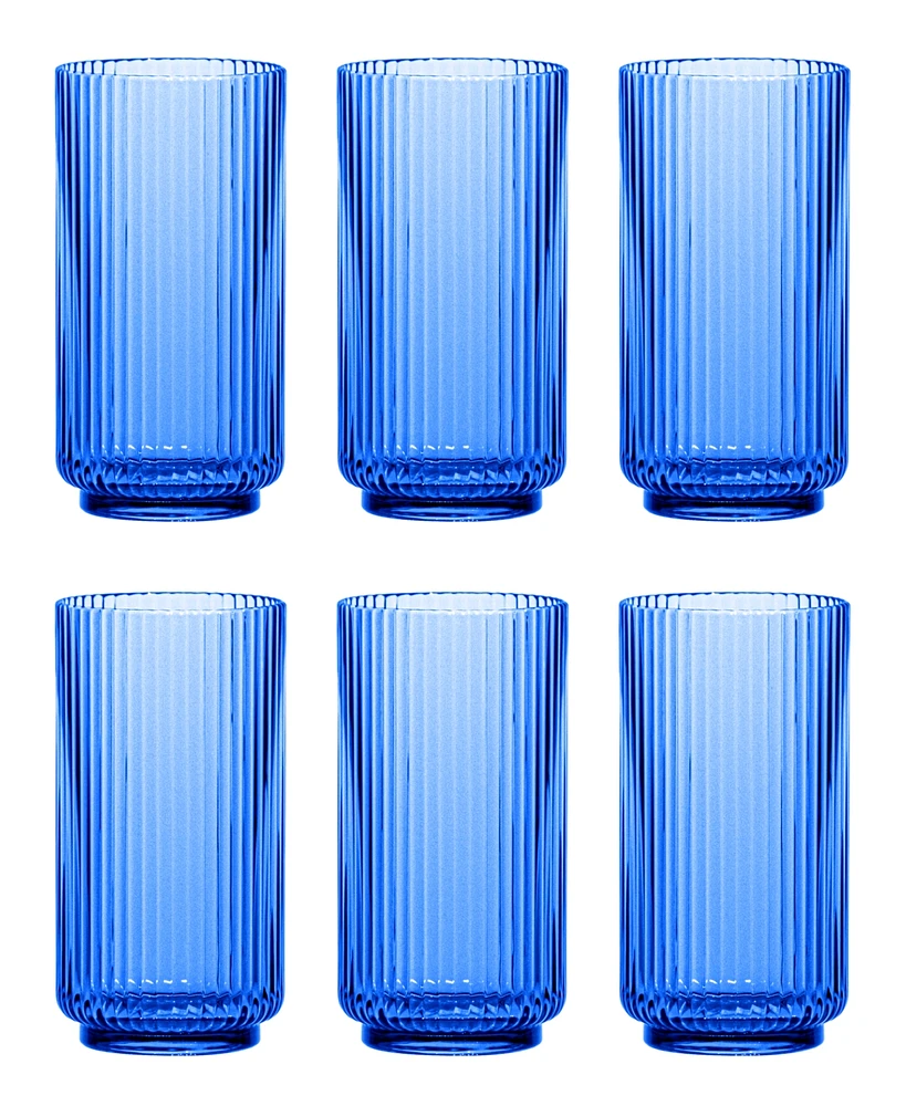 Abode Homewares Mesa Jumbo Cobalt Glasses, Set of 6