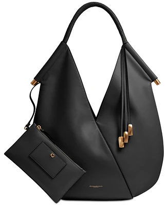 Donna Karan New York Baldwin Large Shoulder with Leather Wrapped Rounded Handle