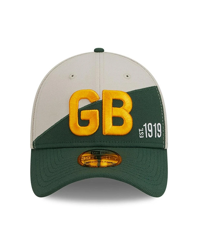 Men's New Era Cream, Green Bay Packers 2023 Sideline Historic 39THIRTY Flex Hat