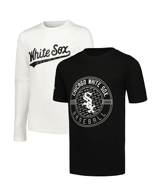 Big Boys Stitches Black, White Chicago Sox T-shirt Combo Set