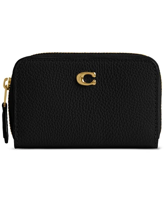 Coach Essential Leather Zip Around Card Case
