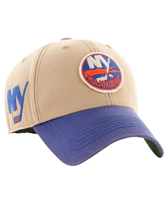 Men's '47 Brand Khaki, Royal Distressed New York Islanders Dusted Sedgwick Mvp Adjustable Hat
