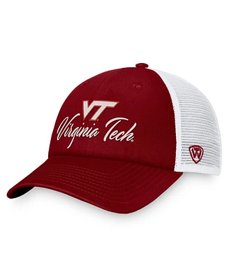 Women's Top of the World Maroon, White Virginia Tech Hokies Charm Trucker Adjustable Hat