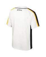 Men's Colosseum Cream Distressed Cal State Long Beach The Ruth Button-Up Baseball Jersey