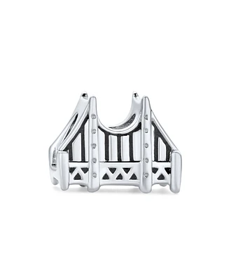 Bling Jewelry Traveler Vacation Tourism Landmark Golden Gate Bridge San Francisco Charm Bead Sterling Silver Fits European Bracelet