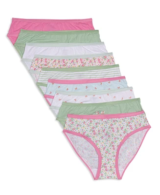 Maidenform Little & Big Girls Sketchy Floral Bikini Underwear, Pack of 9