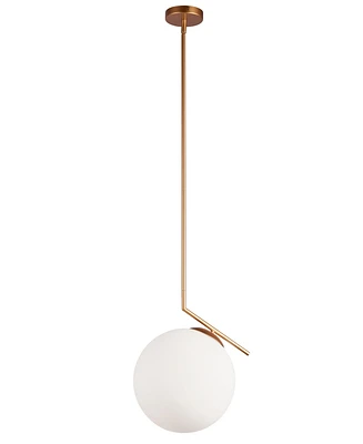 Dainolite 16.5" Metal, Glass Orion 1 Light Plated Pendant with Glass