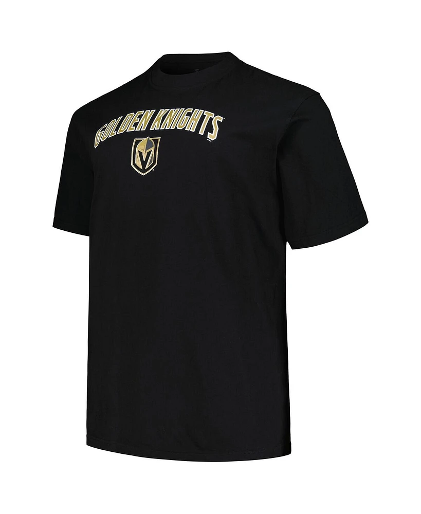 Men's Profile Black Vegas Golden Knights Big and Tall Arch Over Logo T-shirt