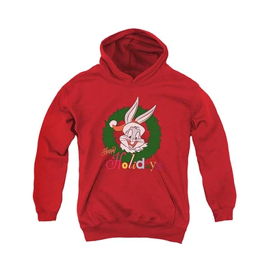 Looney Tunes Youth Holiday Bunny Pull Over Hoodie / Hooded Sweatshirt