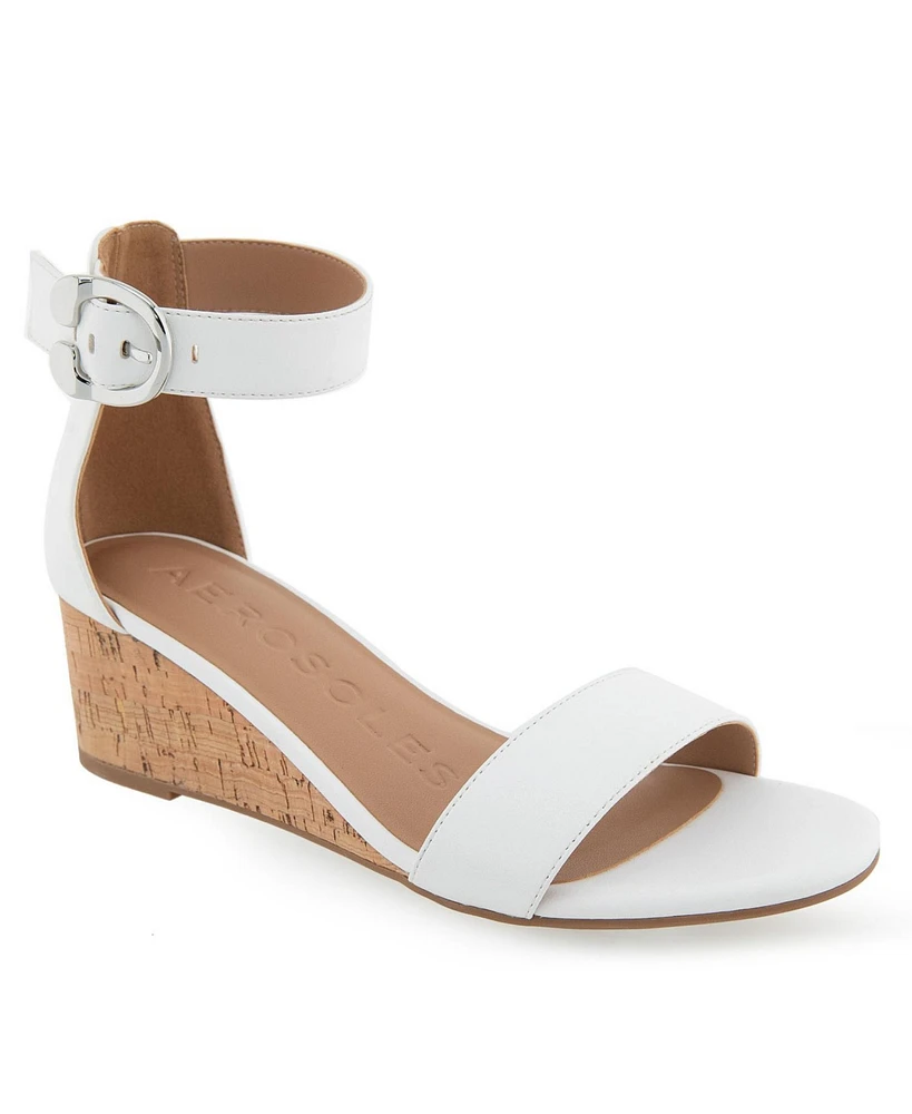 Aerosoles Women's Willis Buckle Strap Wedge Sandals
