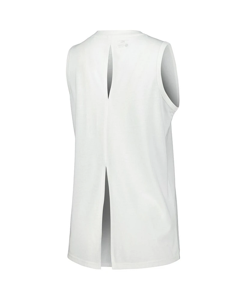 Women's LevelWear White Philadelphia 76ers Paisley Peekaboo Tank Top