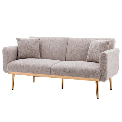 Velvet Sofa, Accent Sofa. Loveseat Sofa With Metal Feet